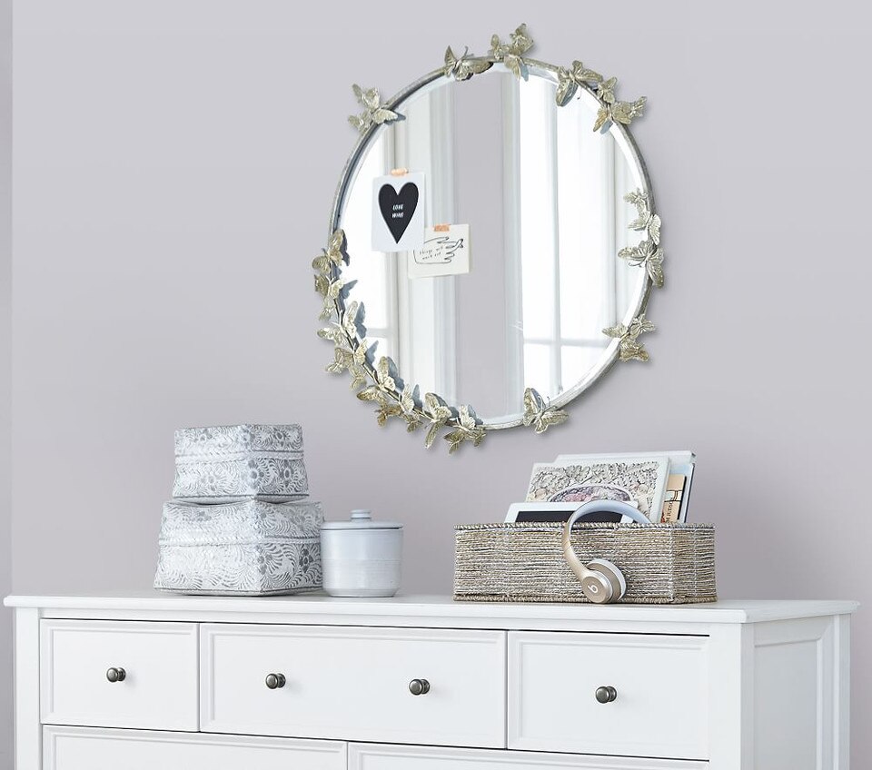 Monique Lhuillier Round Butterfly Mirror Pottery Barn Kids Australia